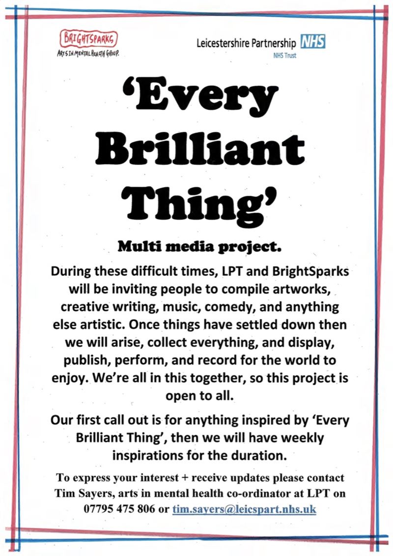 Every Brilliant Thing - Multi media project - Click to enlarge the image set